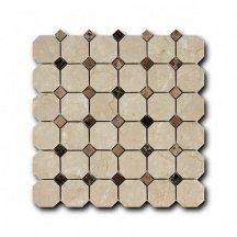 Art And Natura Octagon Botticino Fiorito Dark Imperador 30.5x30.5