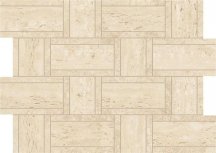 Atlas Concorde Marvel Travertine Sand Mosaico Basketweave 35x47