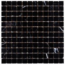 Dao Stone Mosaic Nero Marquina 23x23 Polished 8 mm 30x30