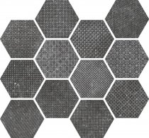 Equipe Coralstone Hexagon Melange Black Antislip 29.2x25.4