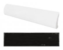 Equipe Cottage Pencil Bullnose Black Matt 3x15