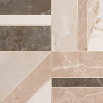 Fap Roma Stone Calacatta Beige E Brown Deco Mosaico 30x30