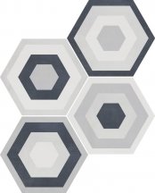 Geotiles Starkhex Decor Gris 25.8x29