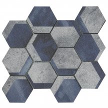 LAntic Colonial Universe Mosaics Hexagon Blue 26.7x23