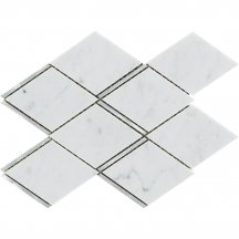 LAntic Colonial Victorian Mosaics Rhombus Carrara Aluminium 20.5x24