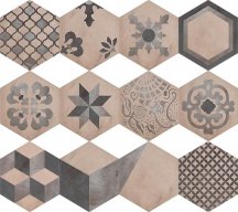 Marca Corona Terra Mix Decori Esagono Vers. F 25x21.6