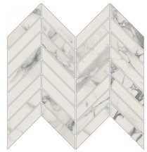 Novabell Imperial Michelangelo Chevron Bianco Arabescato Naturale 25x30