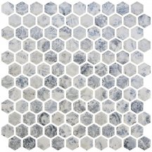 Onix Mosaico Hex Craquele Azualo Blue 30.1x29