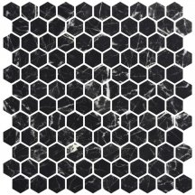 Onix Mosaico Hex Eco Stones Nero Marquina Matte 30.1x29