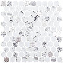 Onix Mosaico Hex Marmoreal Fosco Silver 30.1x29