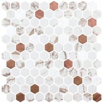 Onix Mosaico Hex Marmoreal Habana Copper 30.1x29