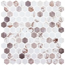 Onix Mosaico Hex Marmoreal Umber 30.1x29