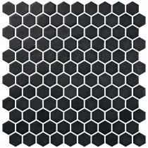 Onix Mosaico Hex Stoneglass Black 30.1x29