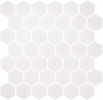 Onix Mosaico Hex Stoneglass Xl White 28.4x28.6