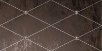 Petracers Ad Maiora Rhombus Fregio Con Swarovsky Platino Su Moro 50x100