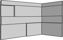 Rondine Palissandro 3D Multicolor Angolo Interno 20x10x15 10x20