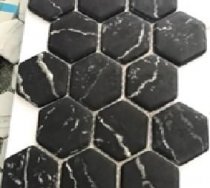 Smalto Mosaic Dark Black Nat Hexagon 29.5x30