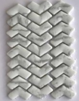 Smalto Mosaic White Light Grey Nat Heringbone 29.5x28.8