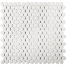 Starmosaic Homework Mosaic Penny Round White Matt 30.9x31.5