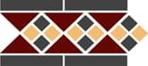 TopCer Octagon Border Lisbon Brick-Red Black 15x28