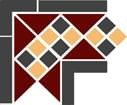 TopCer Octagon Corner Lisbon Brick-Red Black 21.5x21.5