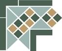 TopCer Octagon Corner Lisbon Turquoise Dark Green 21.5x21.5