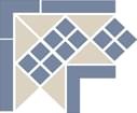 TopCer Octagon Corner Lisbon White Blue 21.5x21.5