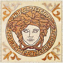 Versace Palace Gold Rosoni Medusa In Pietra Naturale Almond 78.9x78.9