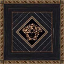 Versace Villa Rosone Ebano Nero-Oro Naturale 117.2x117.2