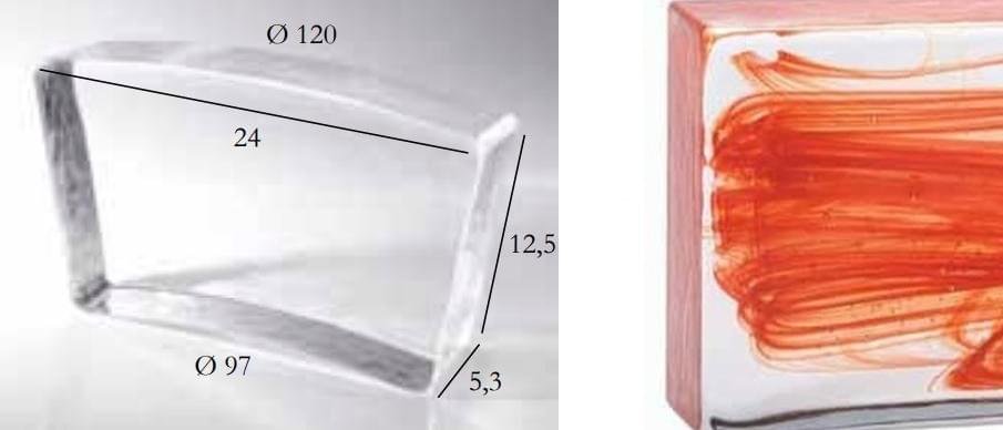 S.Anselmo Glass Bricks Cloud Red Segmento Corona 1/16 12.5x24