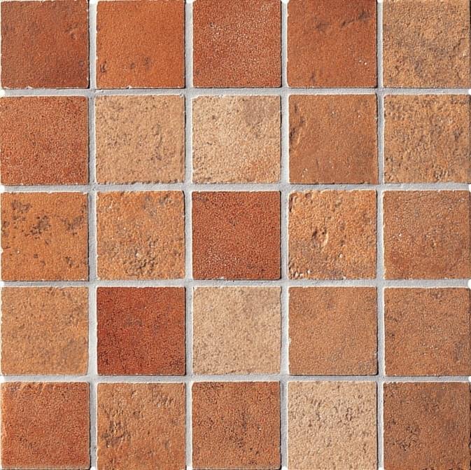 ABK Petraia Mos Quadretti Ocra Cotto Rosso 33.3x33.3