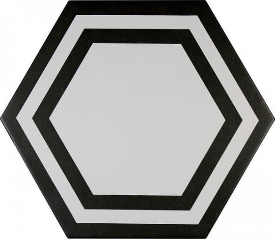 Adex Pavimento Hexagono Deco Black 20x23