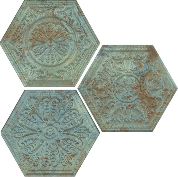 Apavisa Zinc Green Mix Decor Hexagon 25x29