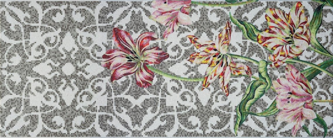 Bisazza Decori In Tecnica Artistica Tulips Grey A 10x10 120.5x290.5