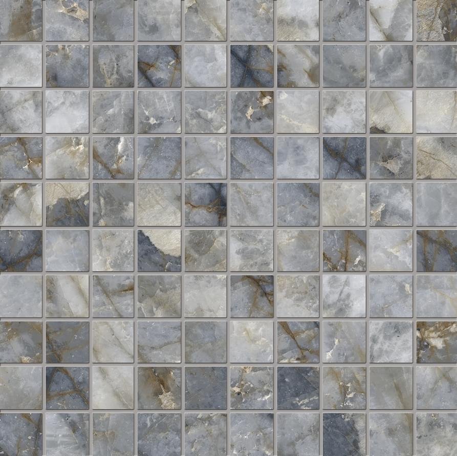 Emil Ceramica Tele Di Marmo Revolution Mosaico 3x3 Blu Ande Full Lappato 30x30