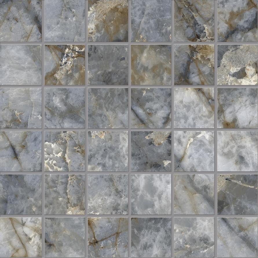 Emil Ceramica Tele Di Marmo Revolution Mosaico 5x5 Blu Ande Full Lappato 30x30