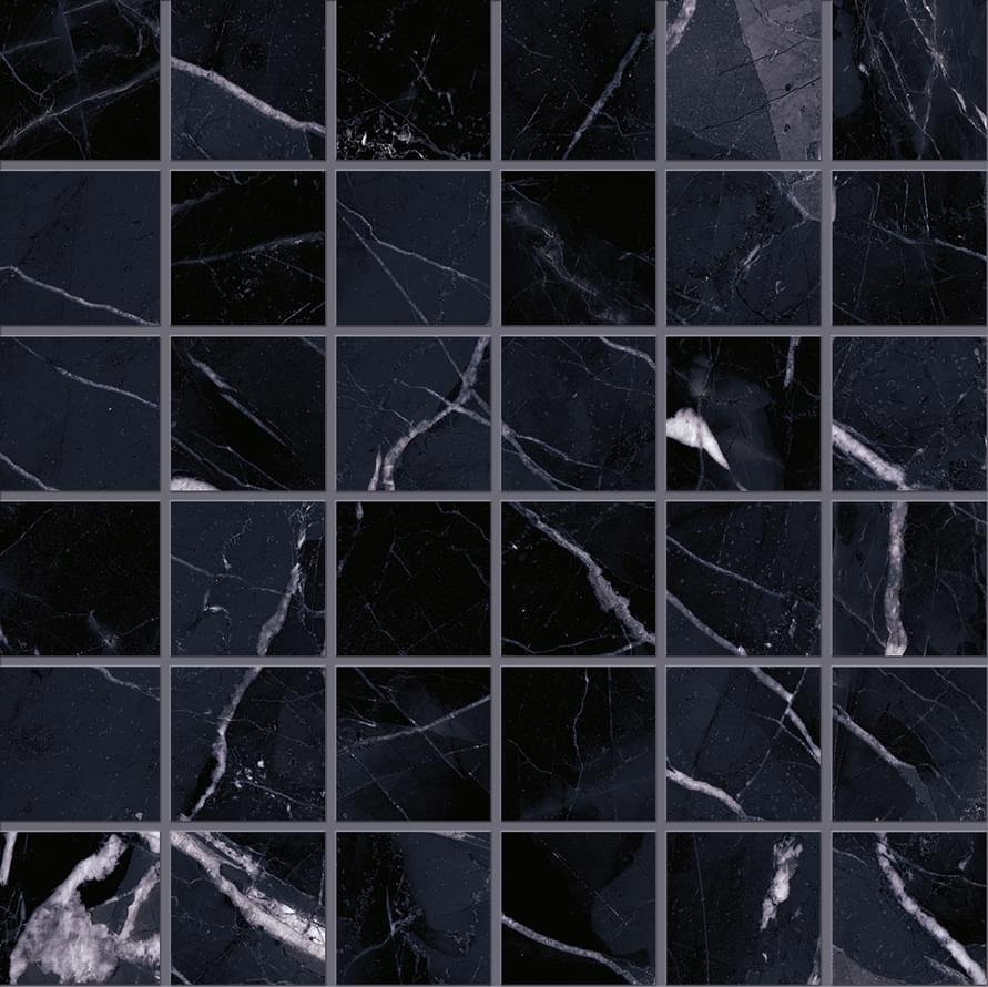 Emil Ceramica Tele Di Marmo Revolution Mosaico 5x5 Calacatta Black Full Lappato 30x30