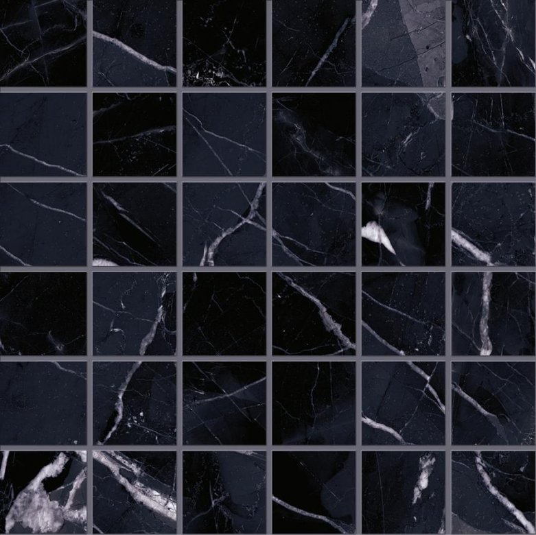 Emil Ceramica Tele Di Marmo Revolution Mosaico 5x5 Calacatta Black Naturale 30x30