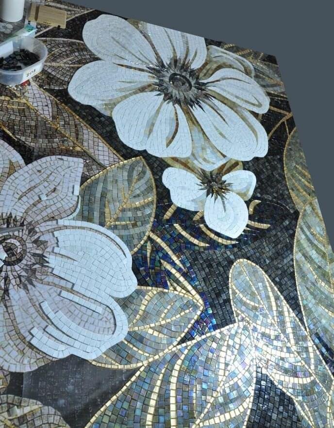 Irida Mosaic Art Белые Клематисы 174x242