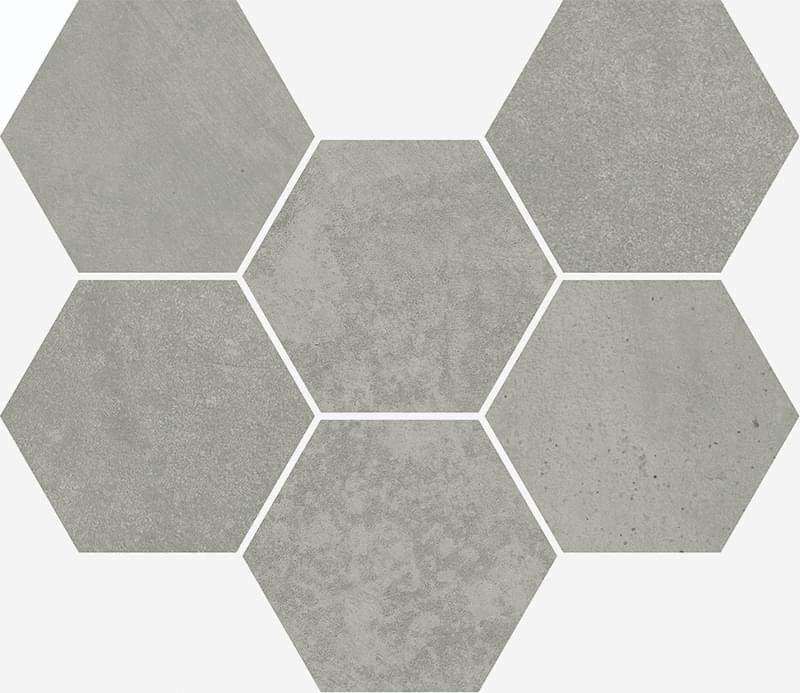 Italon Terraviva Grey Mosaico Hexagon 25x29