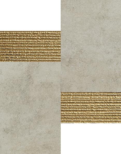 Land Midland Grey Mosaico 3D Gold 28.5x28.5