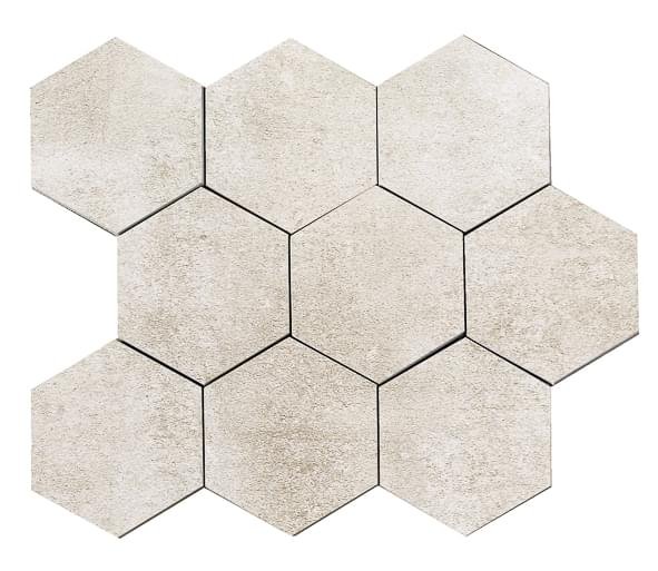 Land Portland Ivory Lappato Mosaico Hexagonal 3D 23.5x27.2