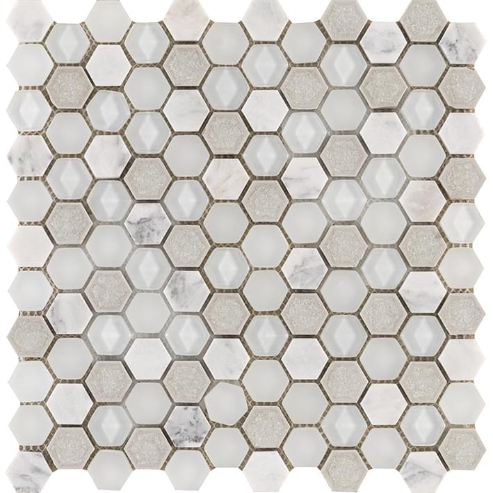 LAntic Colonial Aura Mosaics Hexagon Whites 29x30