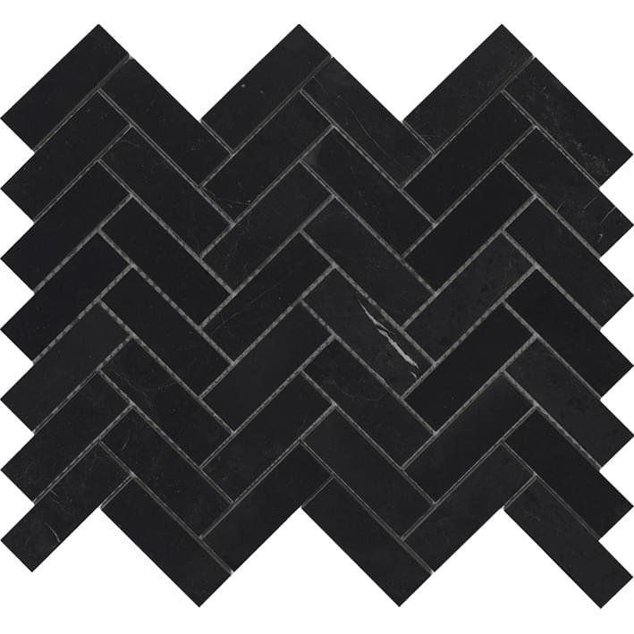 LAntic Colonial Lines Mosaics Lines Cambric Negro Marquina Pulido 26.5x32.5