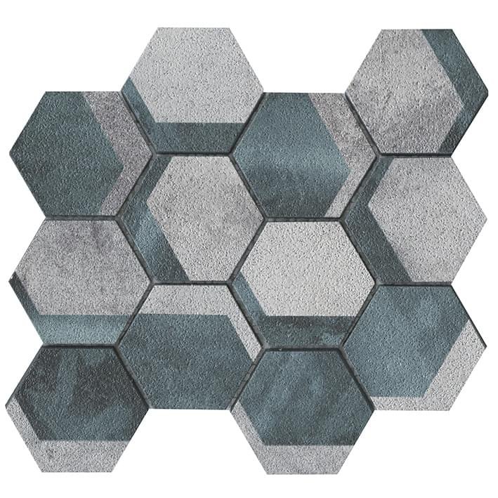 LAntic Colonial Universe Mosaics Hexagon Green 26.7x23