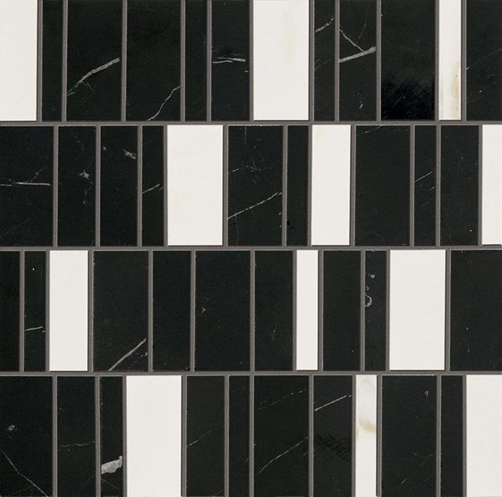 Lea Ceramiche Delight Mosaico Code Marquina-Calacatta Lux 30x30