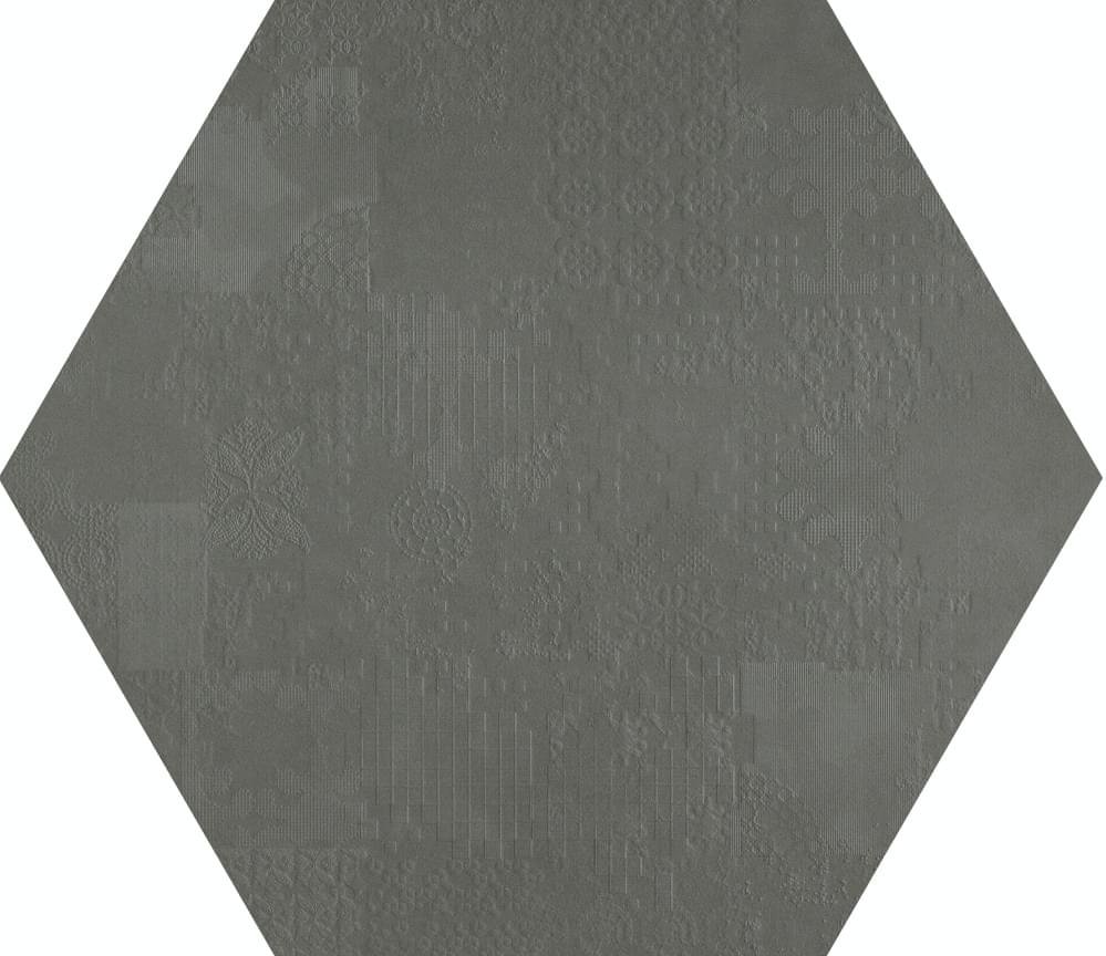 Mutina Dechirer Esagono Decor Piombo 60x60