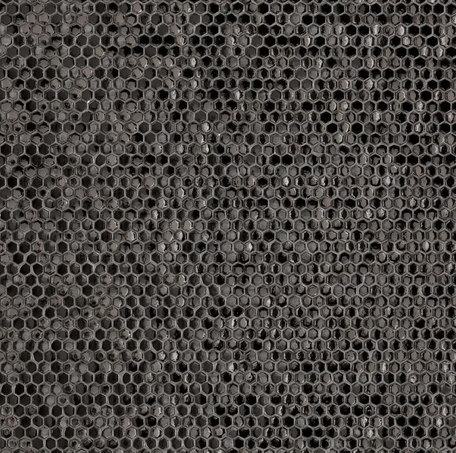 Mutina Phenomenon Mosaico Honeycomb B Nero Glossy 30x30