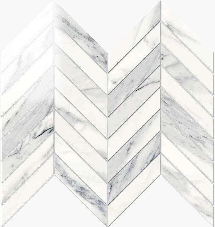 Novabell Imperial Chevron Calacatta Bianco Lappato 25x30