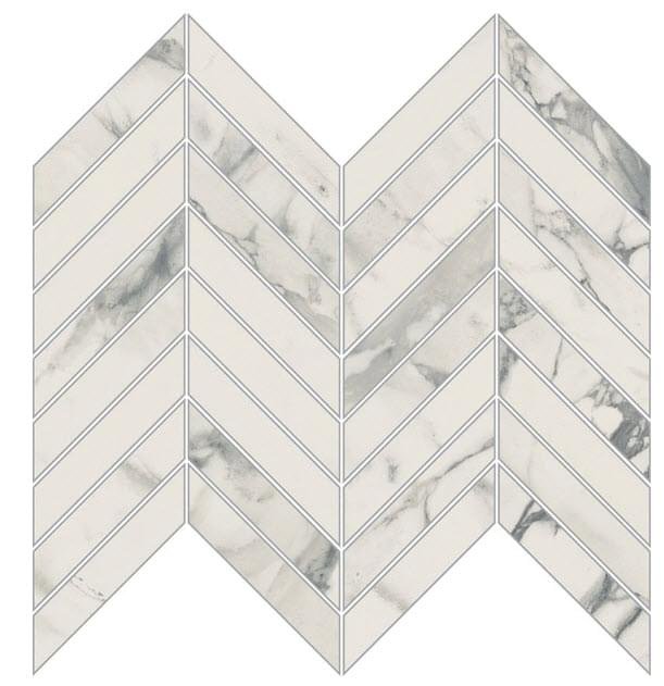 Novabell Imperial Michelangelo Chevron Bianco Arabescato Naturale 25x30